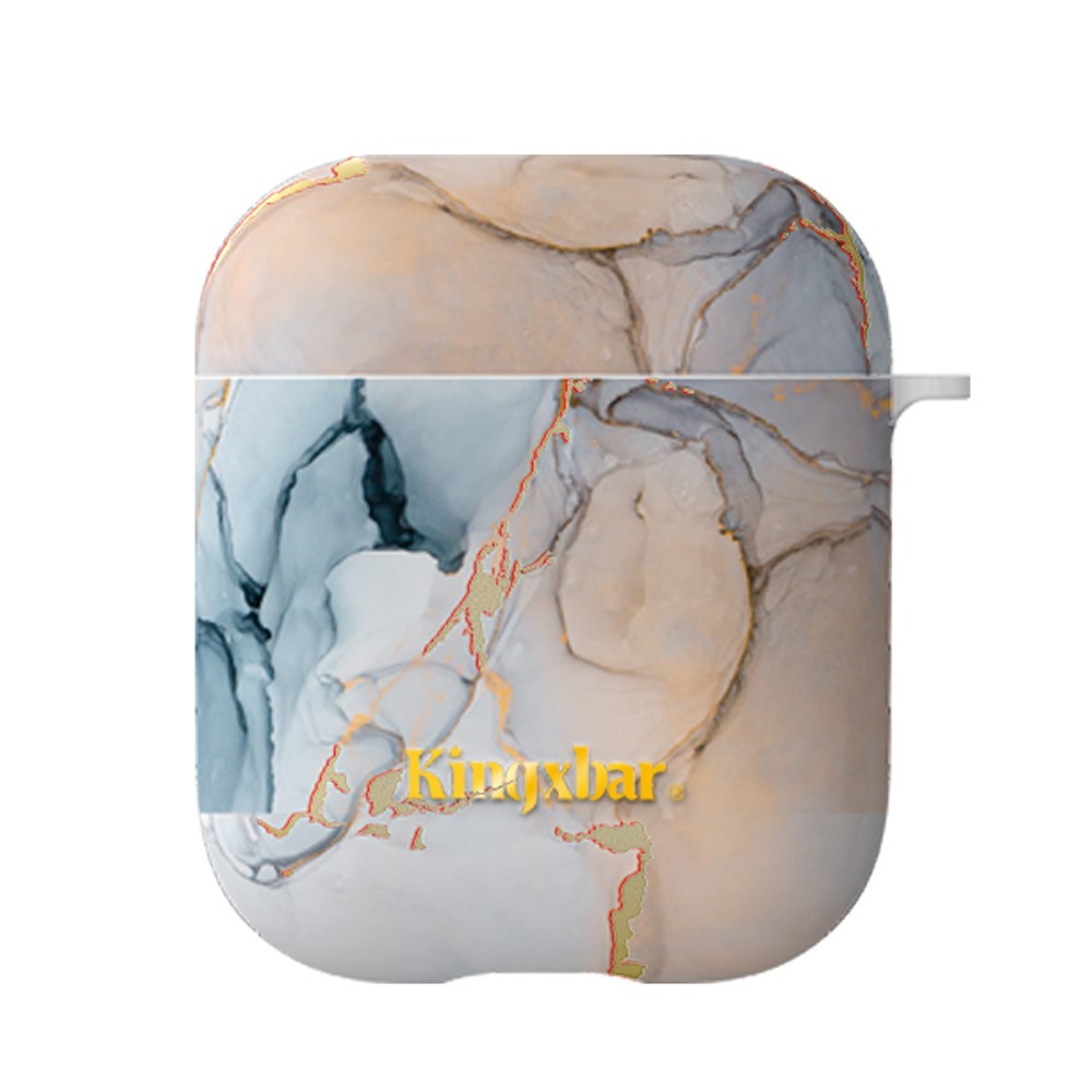 Kingxbar Apple AirPods Case - Marble - Beige