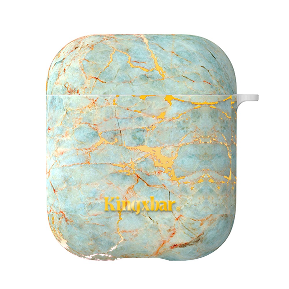 Kingxbar Apple AirPods Case - Marble - Mint