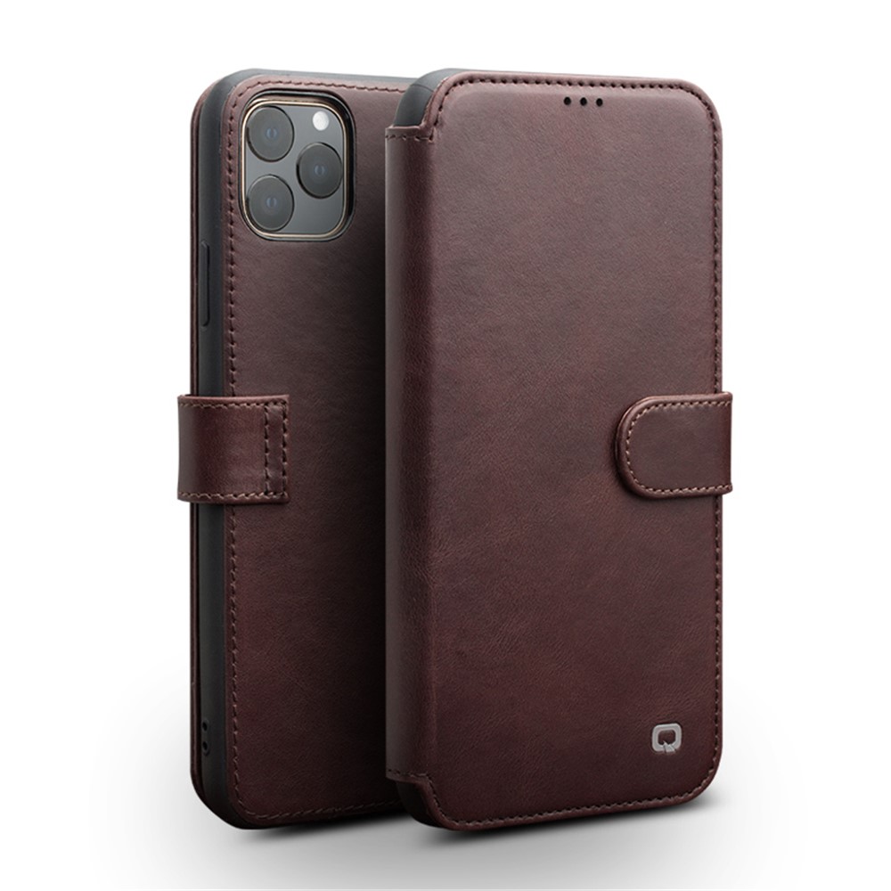 Qialino 2 Card Leather Wallet (iPhone 11 Pro) - Deep-brown