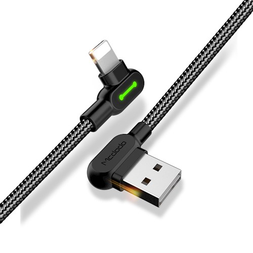 Mcdodo Button Lightning kabel - lading - Lightning - Svart 3 meter
