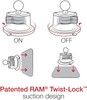 RAM Mount Twist-Lock Suction Cup Mount (iPad mini 6)