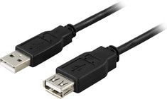 Deltaco USB-forlengningskabel 2m