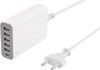 Deltaco USB-ladestasjon 5x USB, 1x USB-C