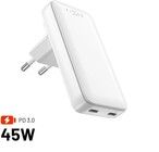 Fixed reiselader 2x USB-C 45W
