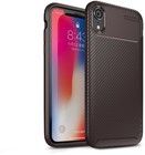 iPaky Carbon Fiber Texture Soft (iPhone Xr) - Brun