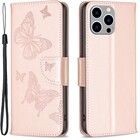 Trolsk Lommebokdeksel - Sommerfugler (iPhone 15 Pro) - Ros�gull