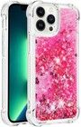 Trolsk Liquid Glitter-deksel - Hjerter (iPhone 15 Pro)