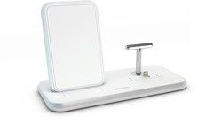 Kjøp Qi Ladere til iPhone 12 6,7 for trådløs ladning Sølv Flat Dock lader stasjon micro USB stasjonær Ladestativ