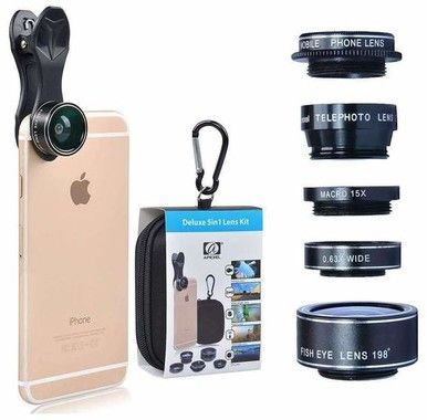 Apexel 5-in-1 Clip-on Lens Kit