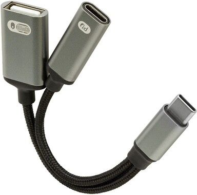 Brodit USB-C-Splitter, PD 60W + USB-A Data 216478