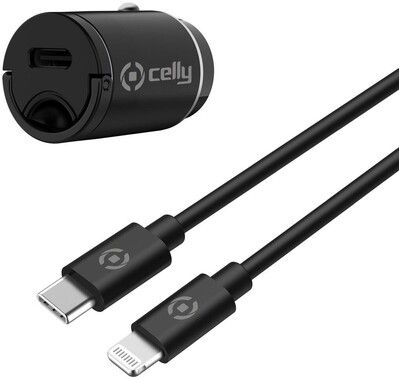 Celly ProPower Car Charger PD 20W + Lightning Cable