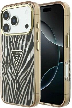 Guess IML Zebra Glitter MagSafe Case (iPhone 17 Pro/18 Pro)