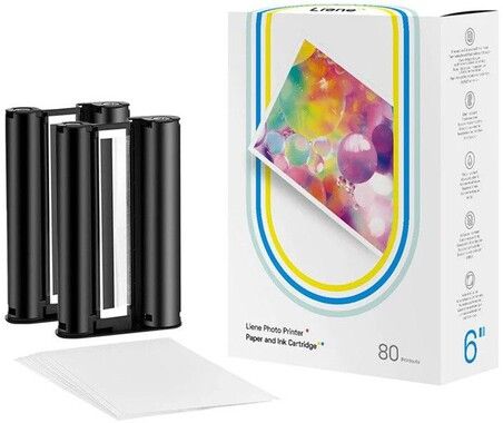 Liene Amber Printer Paper 4x6\" and Ink Cartridges Refill