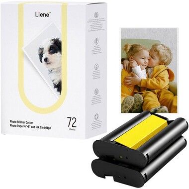 Liene PixCut S1 4x6\" Photo Paper and Ink Cartridges Refill