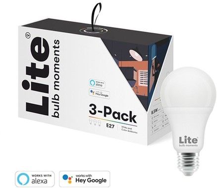 Lite Bulb Moments White & Color Ambience E27 Lampa - 3-pack