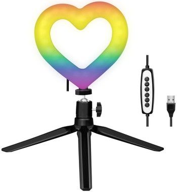 LogiLink Heart-Shaped LED Ring Light with Tripod