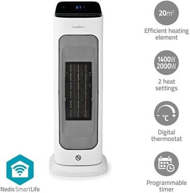 Nedis SmartLife Wi-Fi Smart Ceramic Fan Heater 20 m