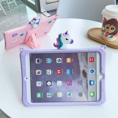 Trolsk Kids Case with strap - Cute Purple Unicorn (iPad 10,2)