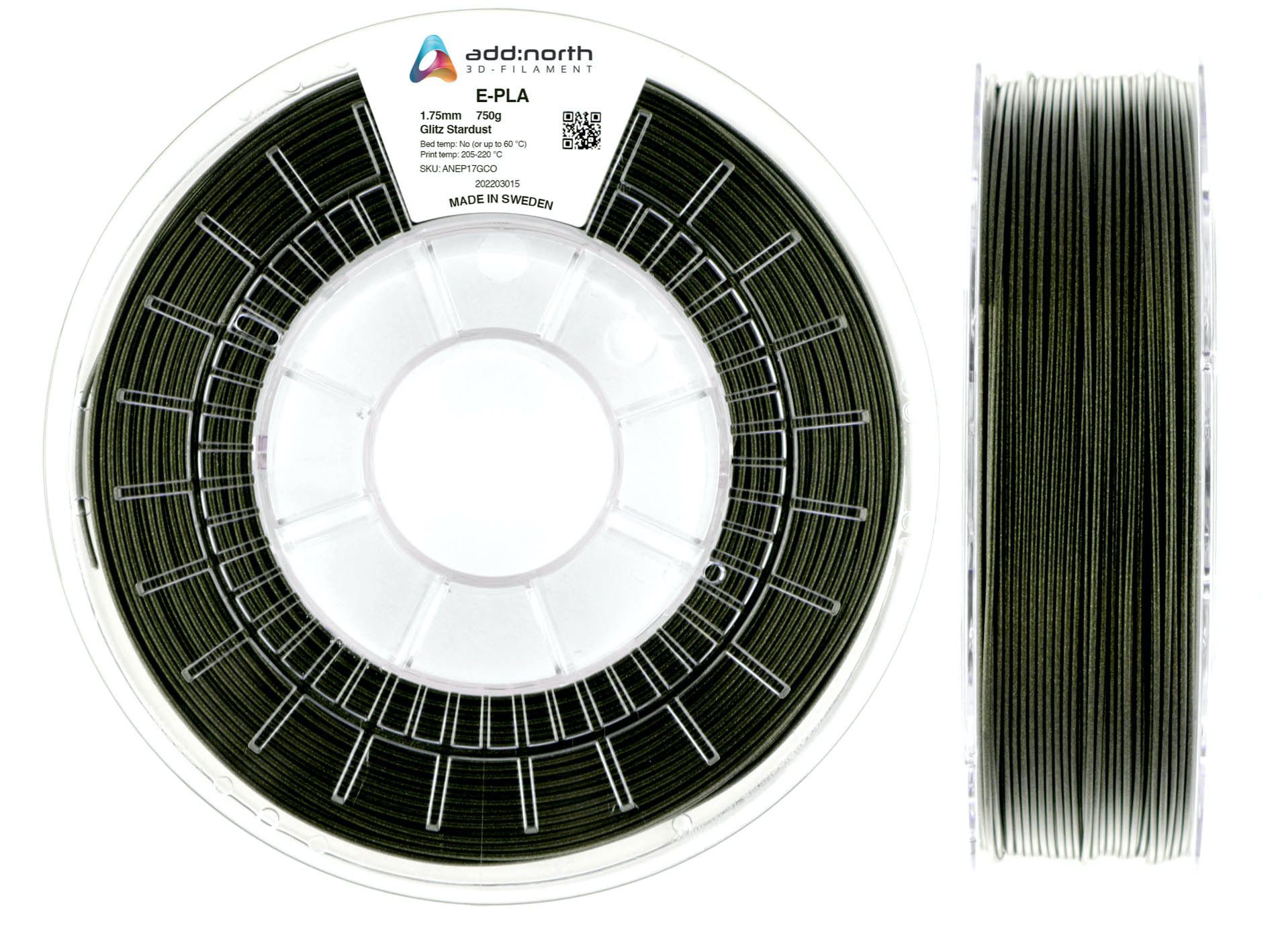 add:north E-PLA 1,75mm (0,75 kg) - Glittergrön