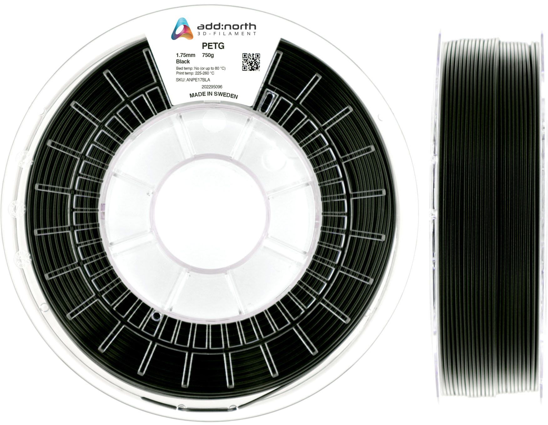 add:north PETG 1,75mm (0,75 kg) - filament - Svart