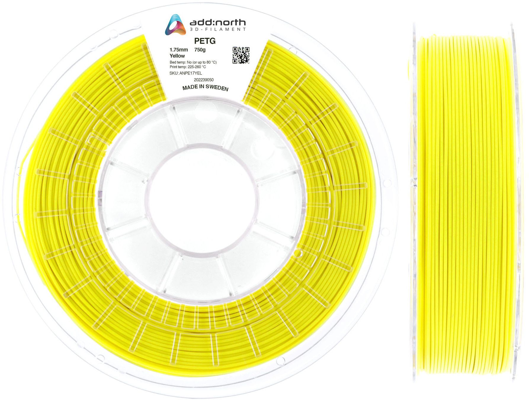add:north PETG 1,75mm (0,75 kg) - filament - Gul