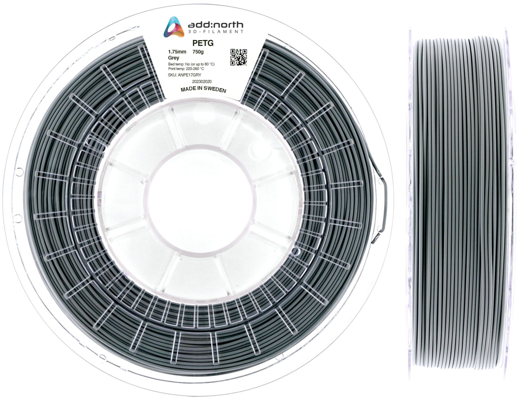 Addnorth Petg - 1.75mm- 750g - Grå