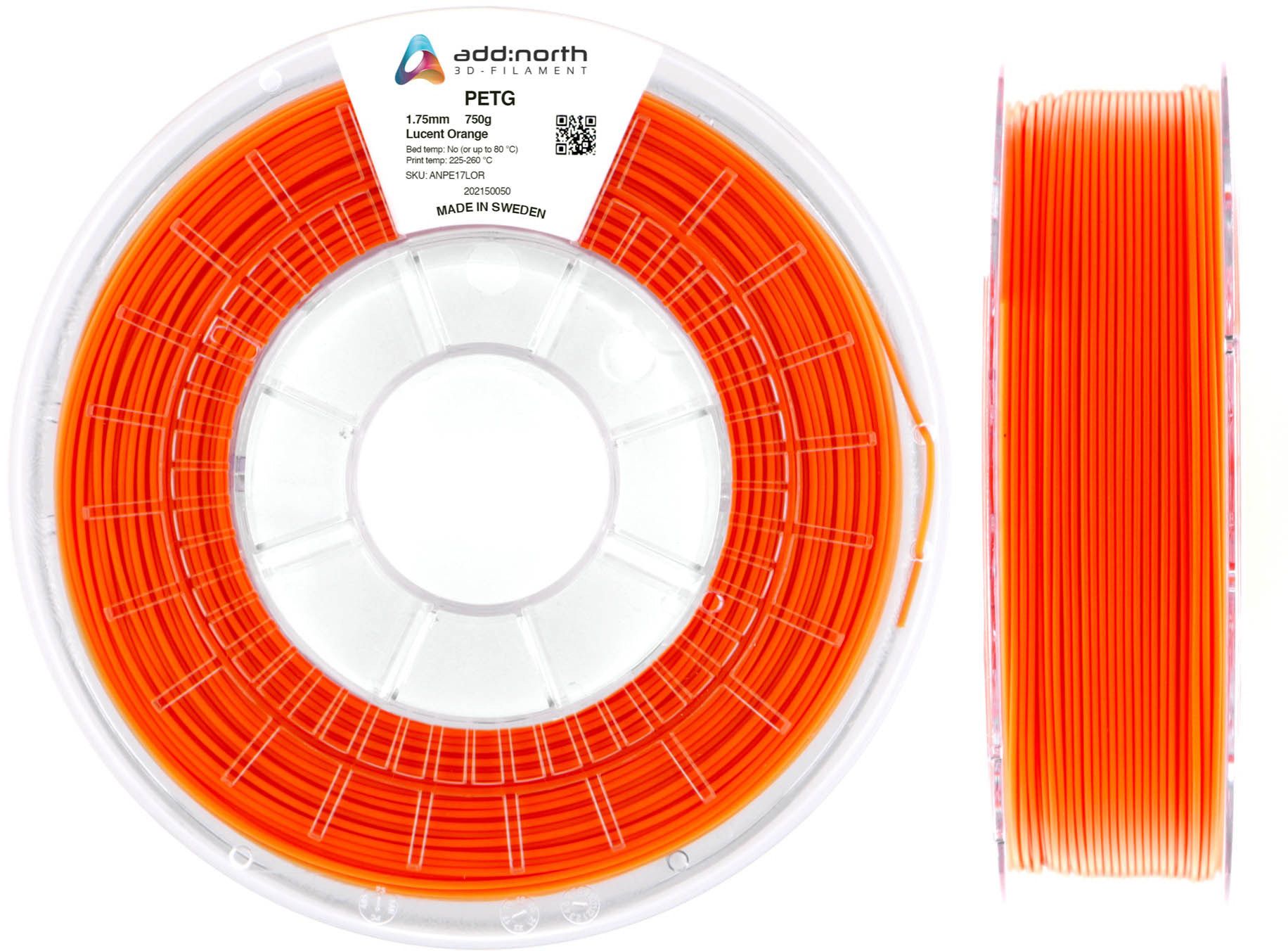 add:north PETG 1,75mm (0,75 kg) - filament - Orange