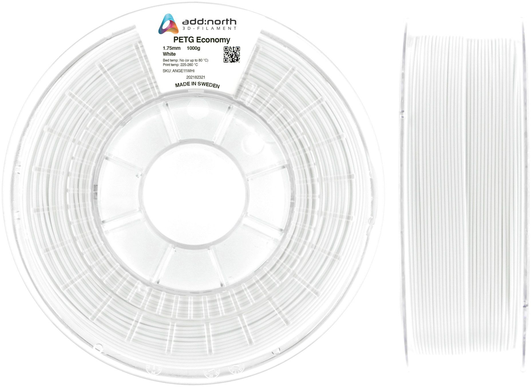 add:north PETG Economy - Hvit - 1 kg - PETG-filament (3D)