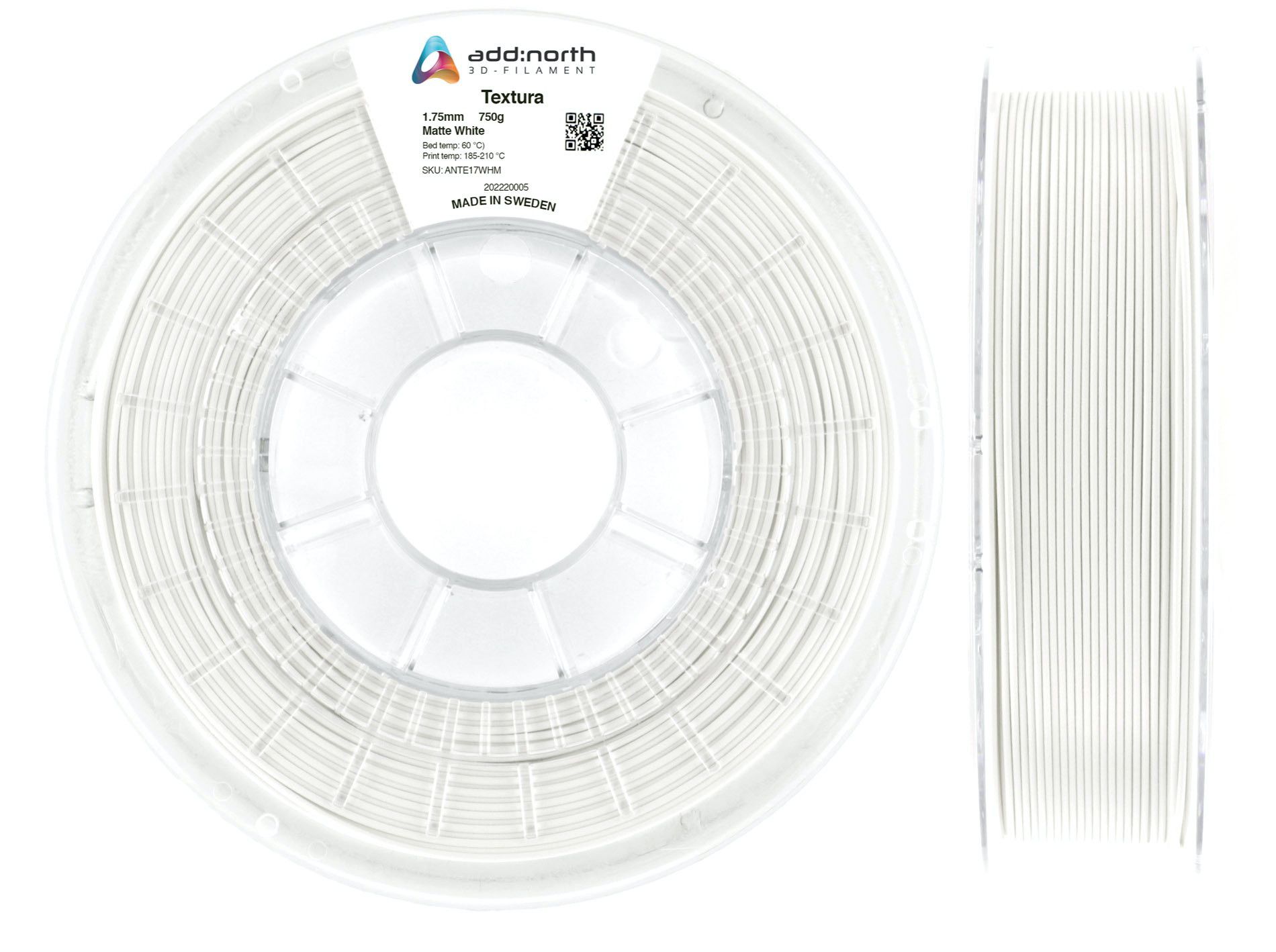 Addnorth Textura - 1.75mm- 750g - Matt Hvit