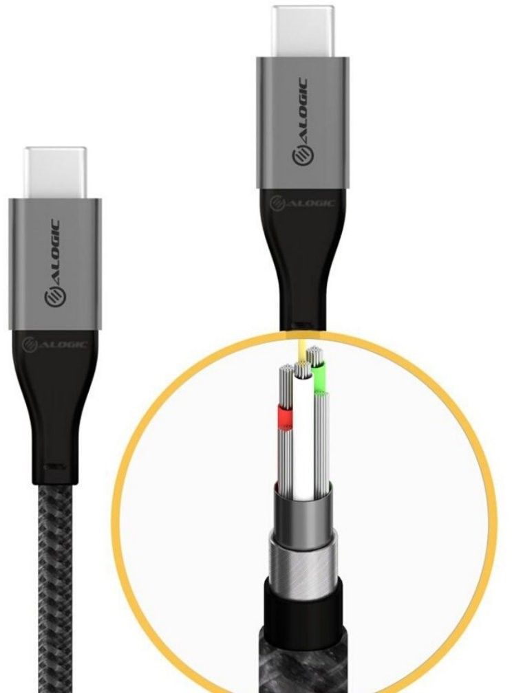 Alogic Super Ultra USB-C to USB-C Cable - Plassgrå 30 cm