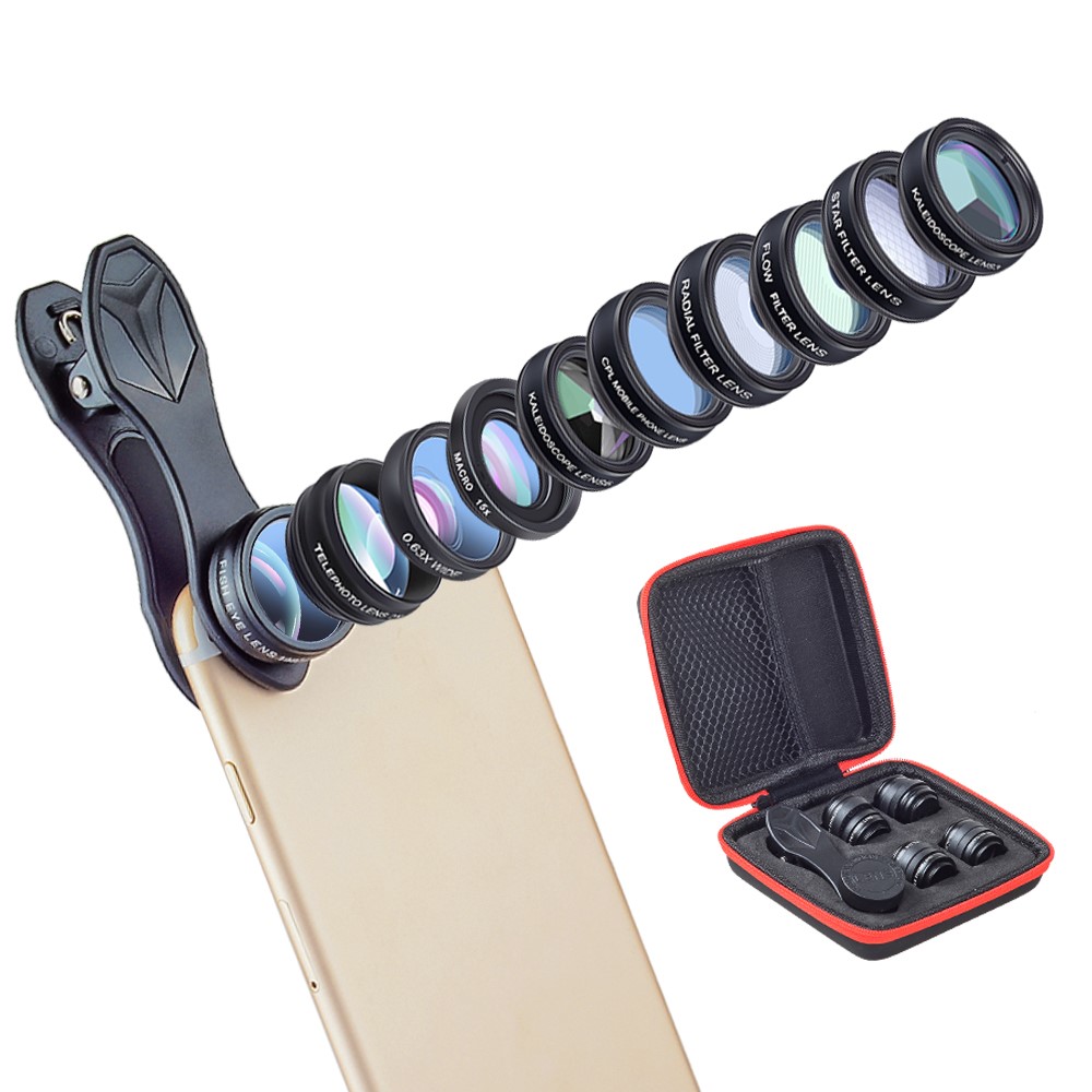 APEXEL Mobile lens kit APL-DG10 10 in 1 (black)