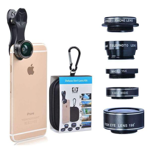 APEXEL APL-DG5H 5-in-1 Phone Lens Kit Universal (black)