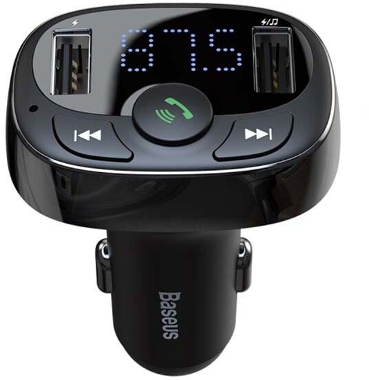 Baseus FM Transmitter T typed Bluetooth 2xUSB microSD (Black)