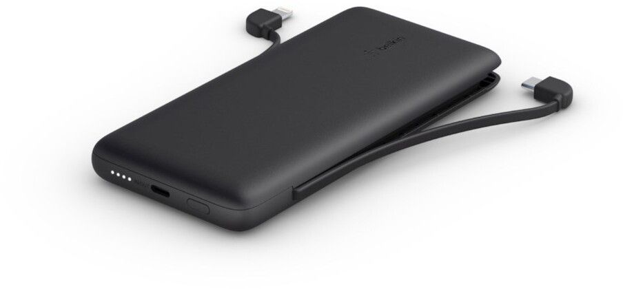 Belkin 10K USB-C Power Bank med integrerte kabler - Svart