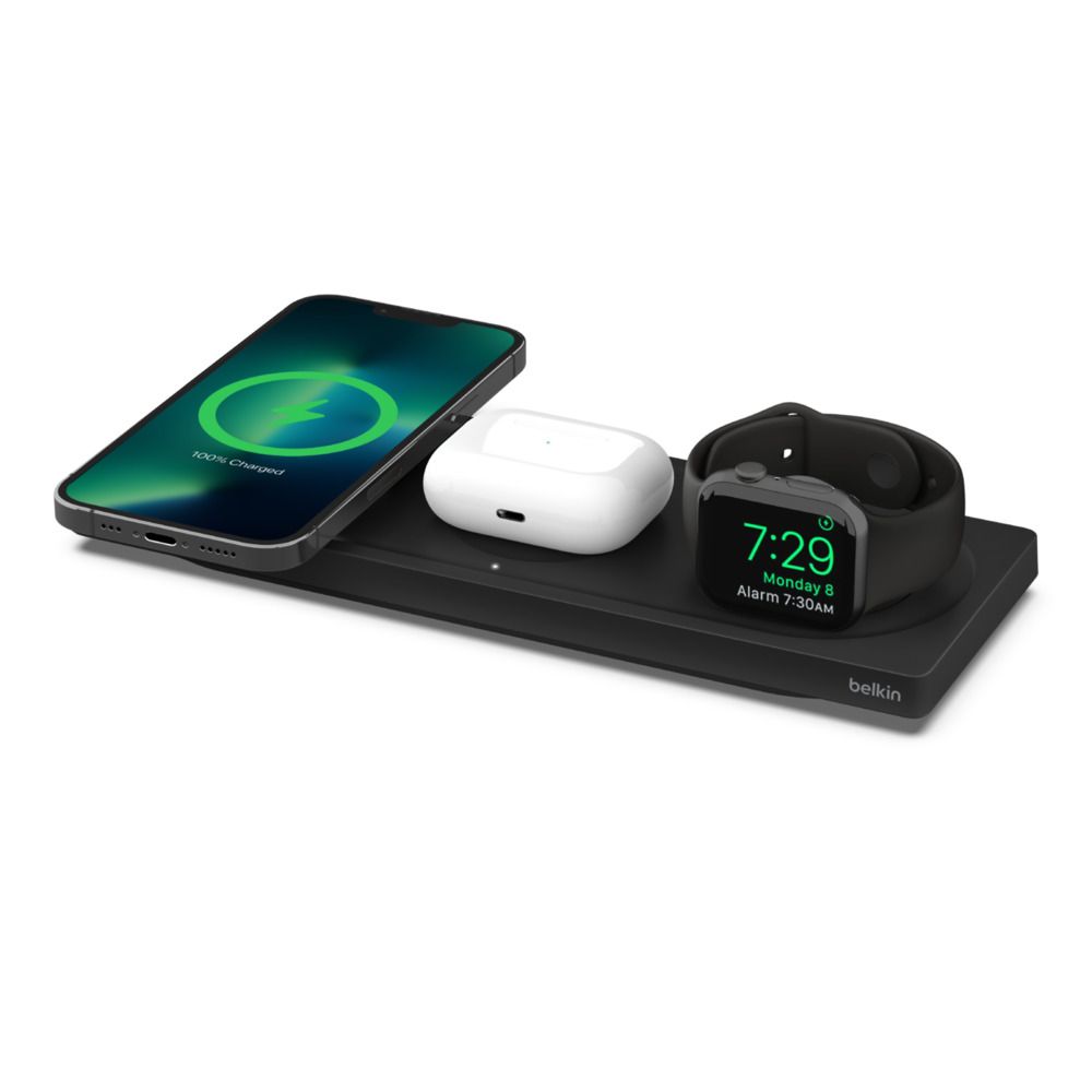 Belkin Boost Charge Pro 3-i-1 trådløs ladepute med MagSafe - Svart