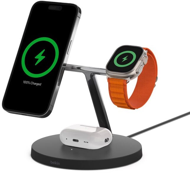 Belkin BoostCharge Pro 3-i-1 trådløs lader med MagSafe 15W - Svart