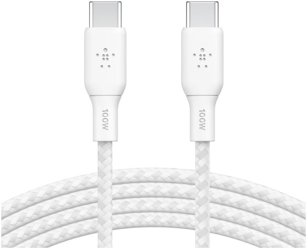 Belkin BoostCharge USB-C til USB-C-kabel 100W - Hvit 3 meter