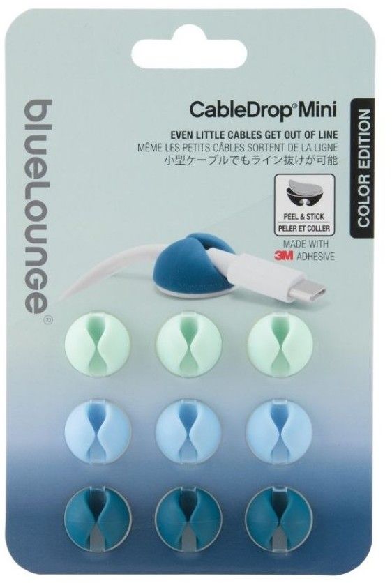 Bluelounge CableDrop Mini Ombre - 9-pack - Blå