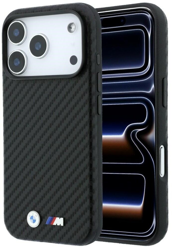 BMW M Carbon Metal Logo MagSafe Case (iPhone 17 Pro Max/18 Pro Max) - Svart