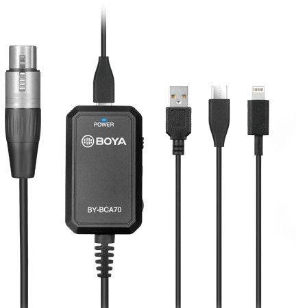 Boya BY-BCA70 mikrofonadapter USB-A / USB-C / Lyn
