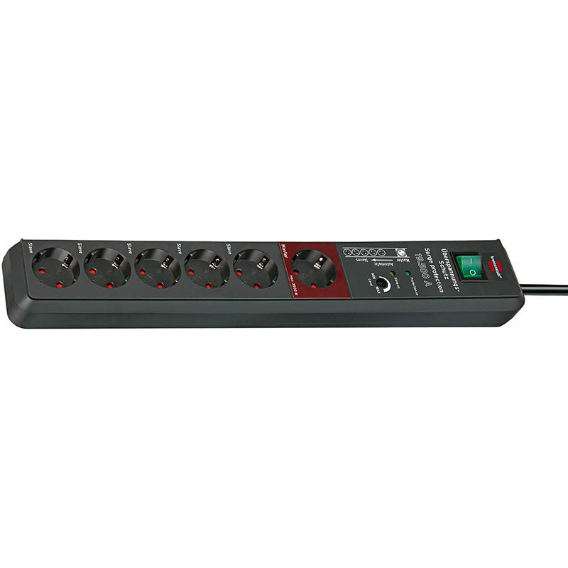 brennenstuhl Secure-Tec - Overspenningsavleder - 3500 watt - utgangskontakter: 6 - antrasitt