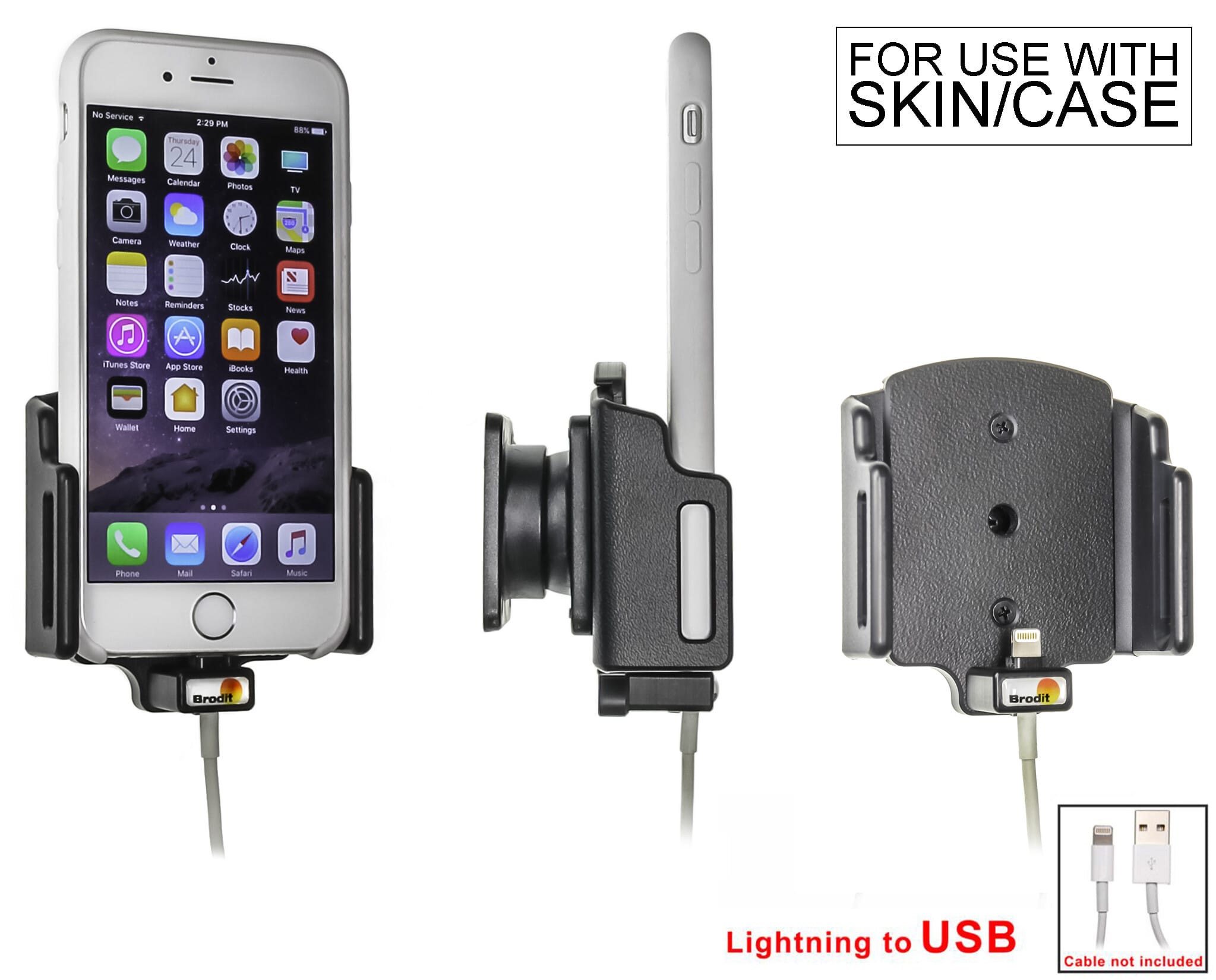 Brodit holder for kabeltilkobling (iPhone SE2 / 8/7/6 / 6S)