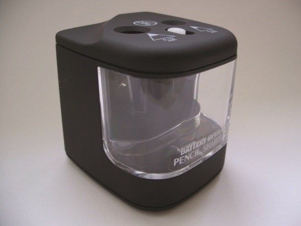 Blyantspidser bordmodel sort med batteri