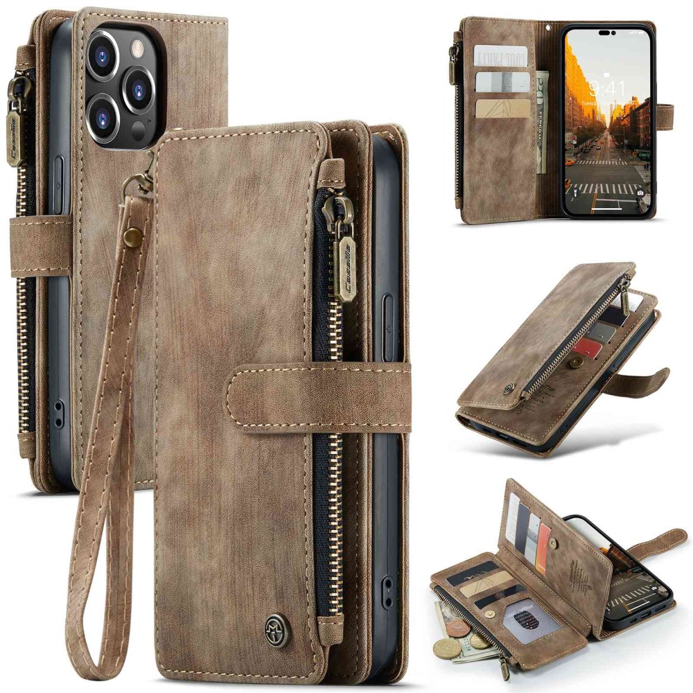 CaseMe C30 lommebokdeksel (iPhone 14 Pro Max) - Brun