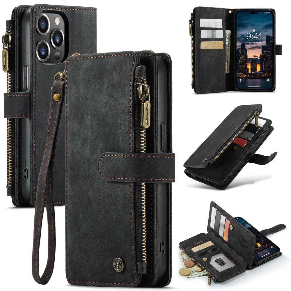 CaseMe C30 lommebokdeksel (iPhone 14 Pro Max) - Svart