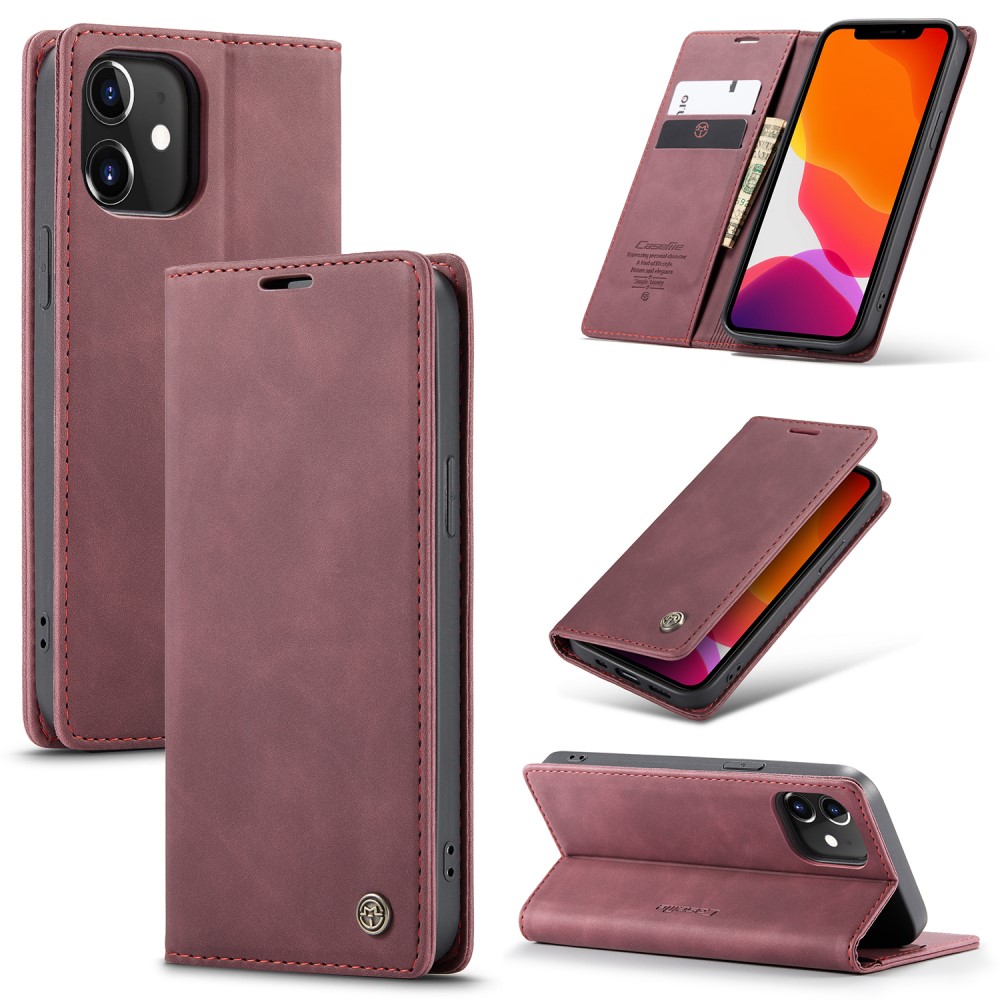 CaseMe Matte Wallet Style (iPhone 12/12 Pro) - Röd