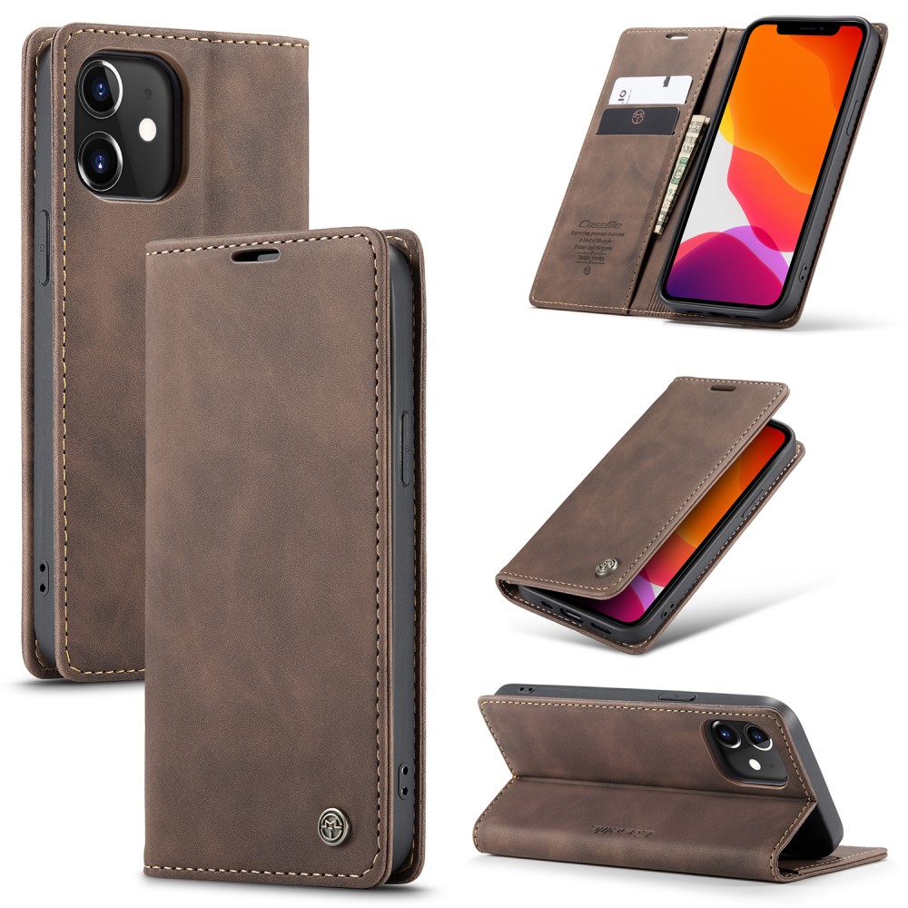 CaseMe Matte Wallet Style (iPhone 12/12 Pro) - Mörkbrun