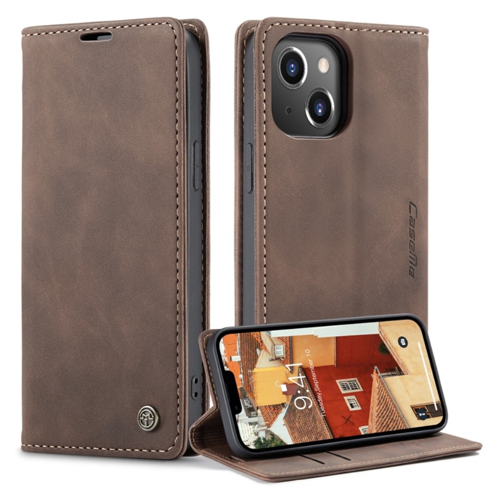 CaseMe Matte Wallet Style (iPhone 14 Plus) - Brun
