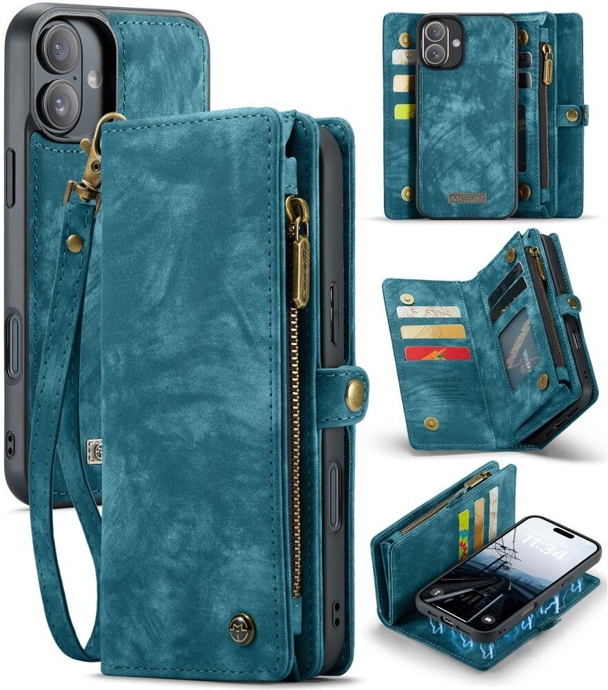 CaseMe Vintage 2-i-1 (iPhone 16) - Blå