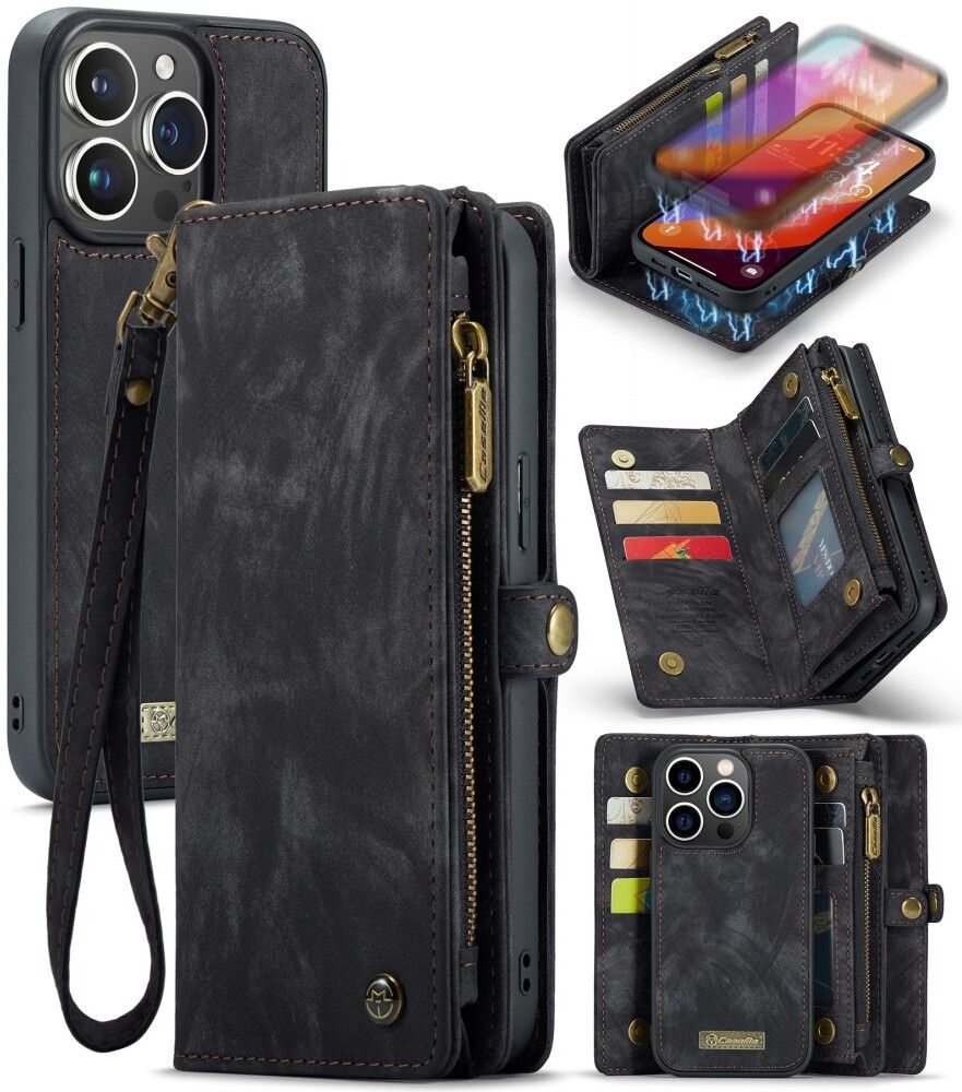 CaseMe Vintage 2-i-1 (iPhone 16 Pro Max) - Svart